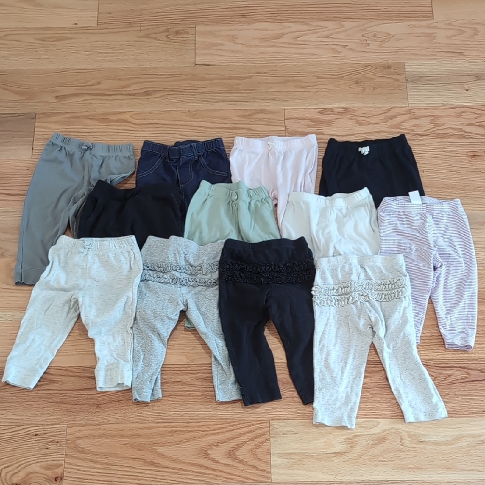 12 Assorted Baby Girl Leggings Set
